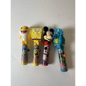 Lot 4 Pop Ups Lollipop Holders Mickey Baby Shark SpongeBob Dino Used